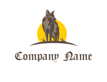 wolf watching logo generator