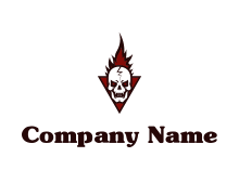 skull on fire logo generator