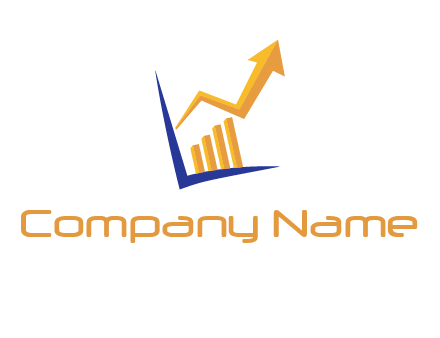 arrow and bar chart finance logo