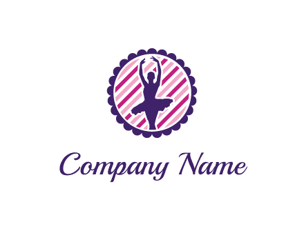 ballerina in 5th ballet position circular logo