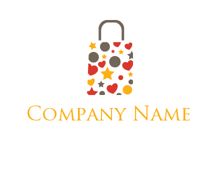 heart and circle shopping bag logo