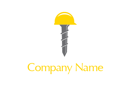 screw wearing construction hat logo