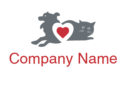 cats and dog heart logo