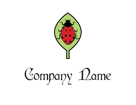 ladybug on leaf logo