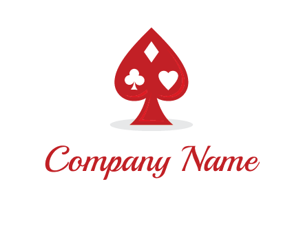 playing card symbols in spade logo