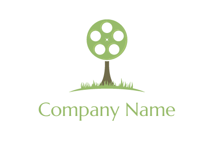 film reel on tree logo